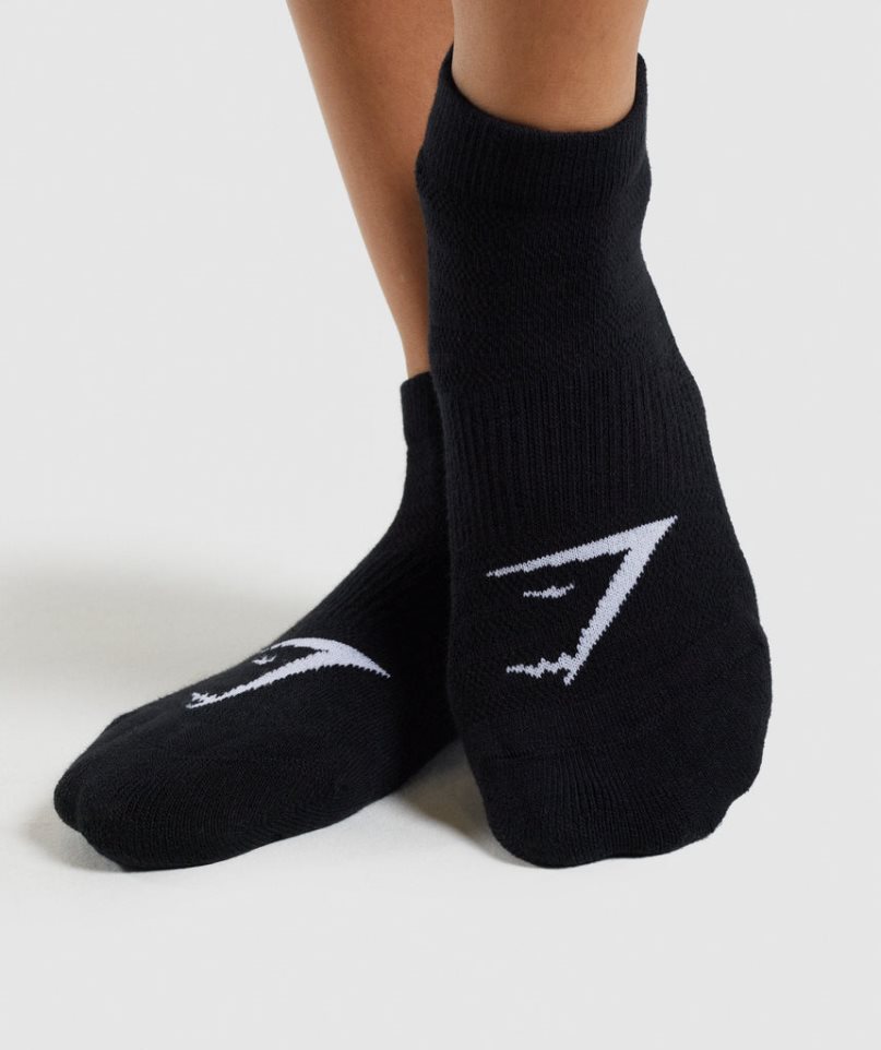 Gymshark Ankle 3pk Socks Black | NZ 8JPQYO